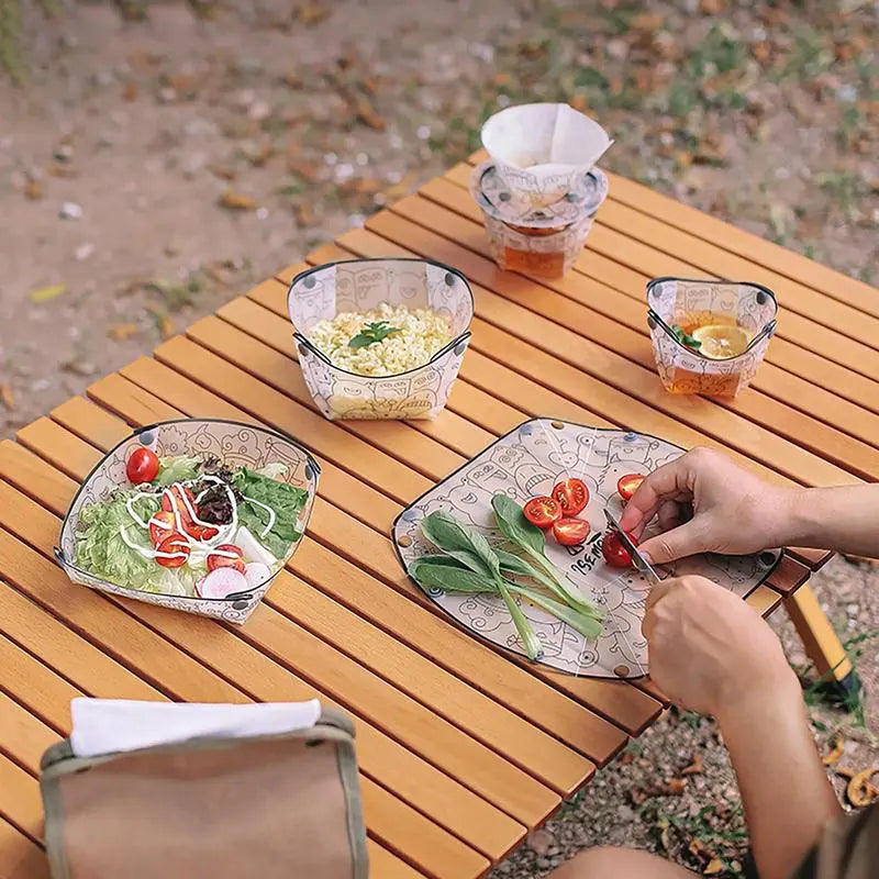 Foldable Camping Tableware (4 Pieces - Ea. Sold Separately)
